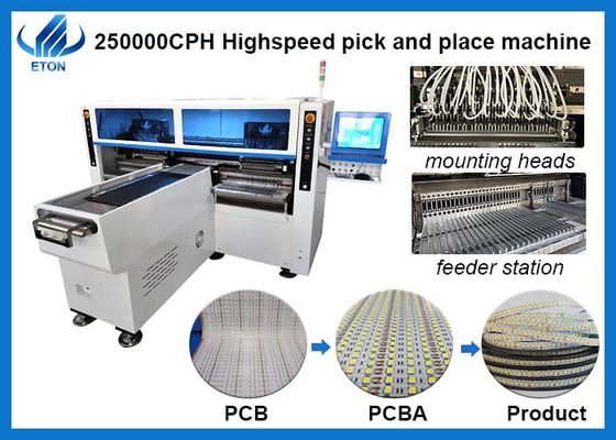 250000CPH पिक एंड प्लेस मशीन फुल ऑटो एसएमटी लाइन फॉर फ्लेक्सिबल स्ट्रिप लाइट 1 एम - 100 एम