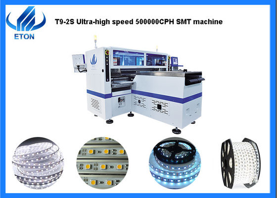 डबल रेल + प्लेसमेंट हेड्स के चार समूह फ्लेक्सिबल स्ट्रिप लाइट मेकिंग मशीन T9-2S पिक एंड प्लेस मशीन