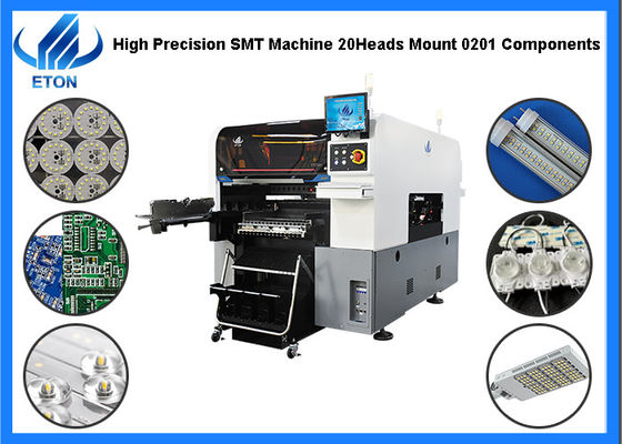 0201 घटकों के लिए उच्च परिशुद्धता एलईडी बल्ब पिक एंड प्लेस मशीन 98000CPH