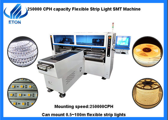 लचीली पट्टी प्रकाश के लिए पिक एंड प्लेस मशीन 1M - 100M 250000CPH डबल मॉड्यूल सिर