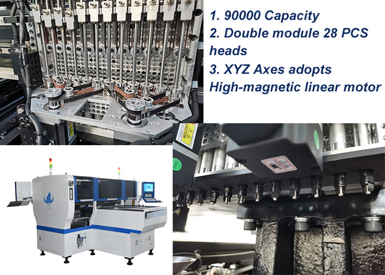 डबल हेड एसएमटी पिक एंड प्लेस मशीन एलईडी लाइट्स/इलेक्ट्रिकल उत्पादों के लिए