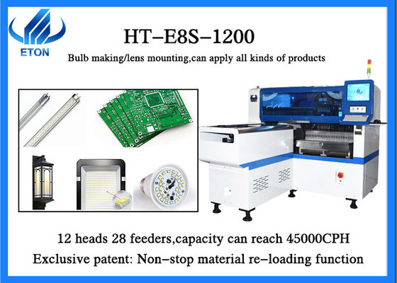 लेंस मेकिंग बल्ब माउंटिंग 45000 CPH 12 हेड्स 28 फीडर पिक एंड प्लेस मशीन
